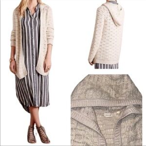 Sleeping on Snow oatmeal hooded open cardigan